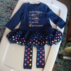 Polkatots dress and footless tights